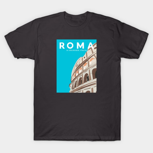 Rome, Italy Colosseum / Roma Il Colosseo, Italia Travel Poster T-Shirt by lymancreativeco